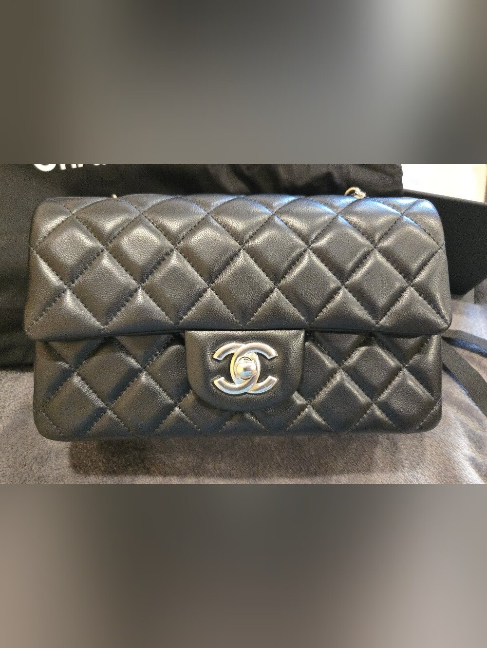 Chanel Classic Mini Flap Black With SHW